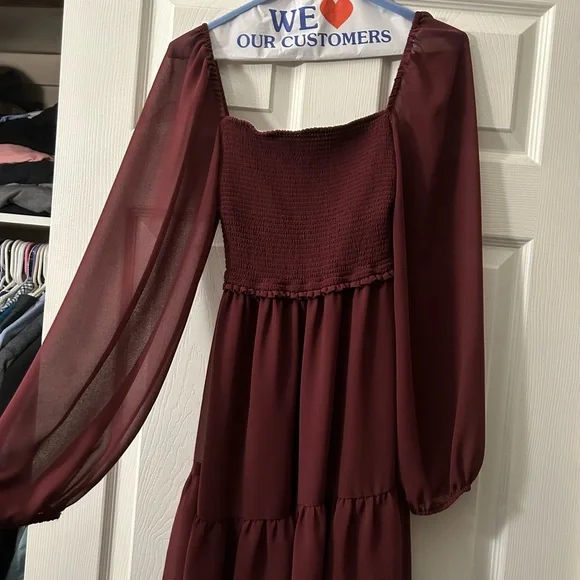 knee length dresses for ladies Swish-a-wish Flared Midi Dress in Deep Red For Women  The Svaya
